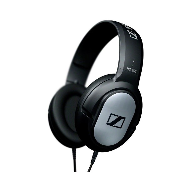 Sennheiser hd 206 negro plata auriculares supraaurales de alta calidad resistentes ligeros y cómodos con atenuación de ruido ambiental