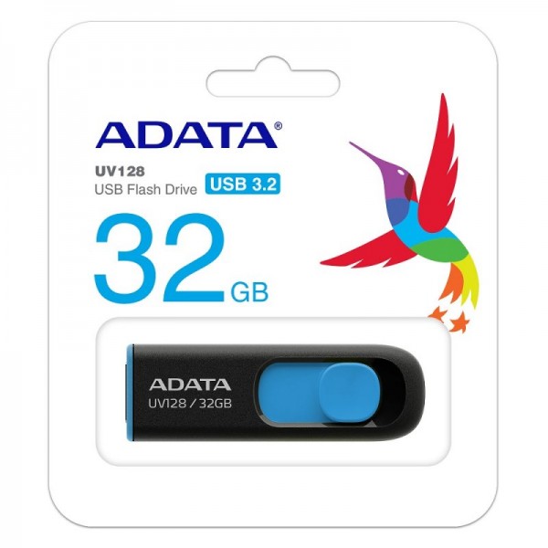 Adata lapiz usb uv128 32gb usb 3.2 negro/azul Adata lapiz usb uv128 32gb usb 3.2 negro/azul