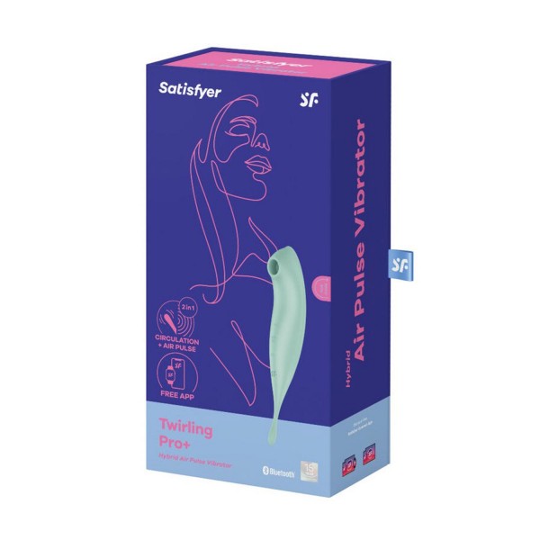 Satisfyer twirling pro+ vibrador hibrido de aire verde