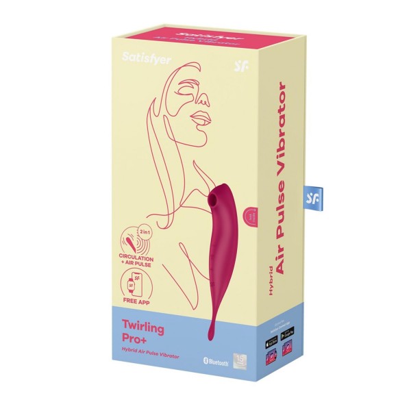 Satisfyer twirling pro+ vibrador hibrido de aire rojo oscuro