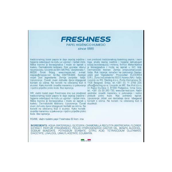 Freshness Toallitas WC  80 unidades