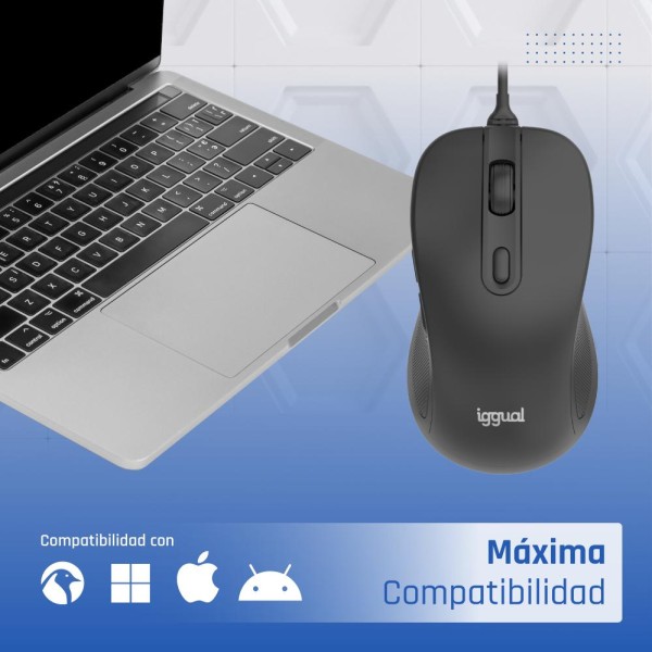 Iggual ratón usb office-elite-pro-6d 3600dpi
