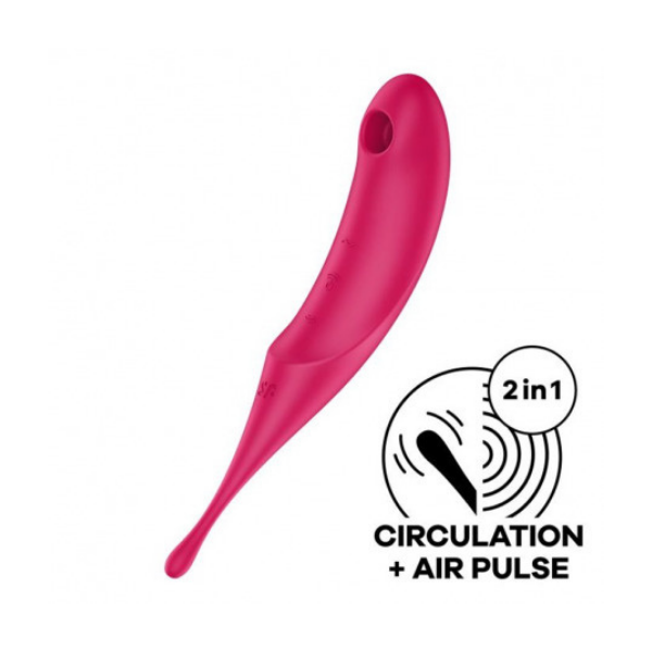 Satisfyer twirling pro vibrador air pulse hybrid rojo